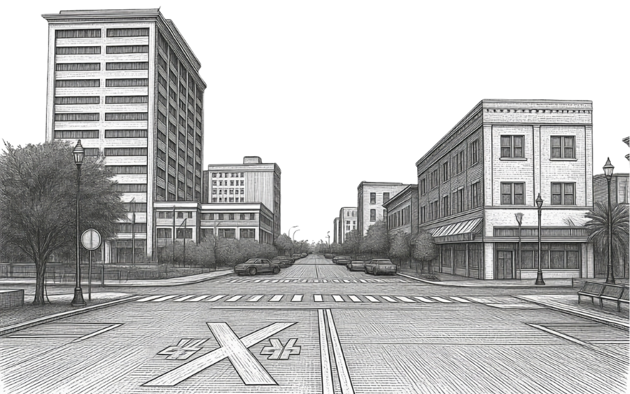 Etching of downtown Gulfport